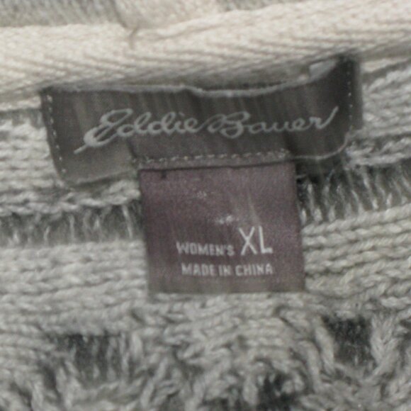 Eddie Bauer Gray V-Slit Cotton Blend Hooded Sweater Size XL - Picture 6 of 6